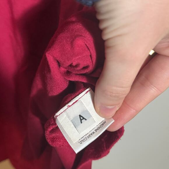 Women's Size L Eileen Fisher Red 3/4 Length Sleeve Scoop Neck Rayon Lyrca - Picture 6 of 6